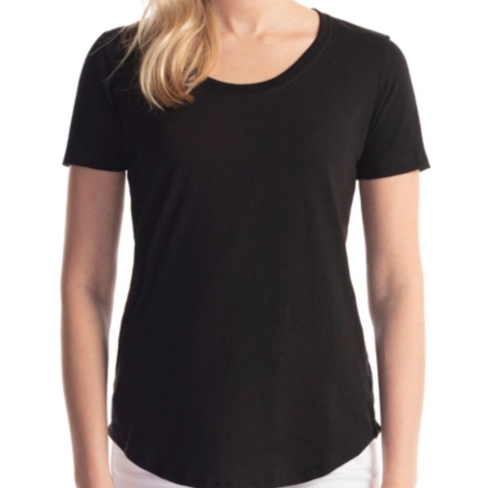 Black Relaxed Scoop Bottom Bamboo T-Shirt